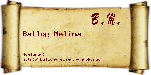 Ballog Melina névjegykártya